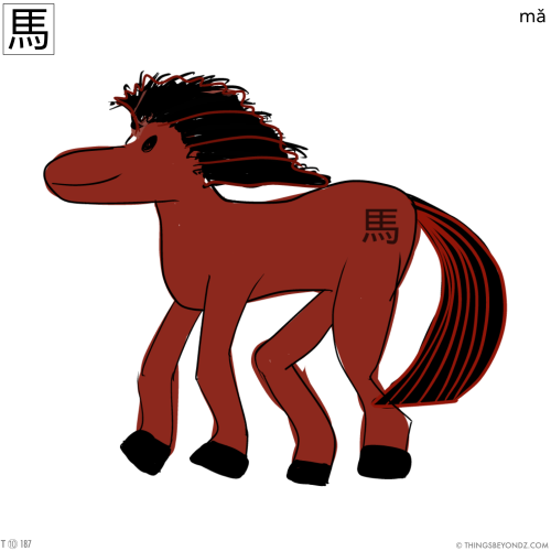 kangxi-radical-10-187-traditional-ma3-horse